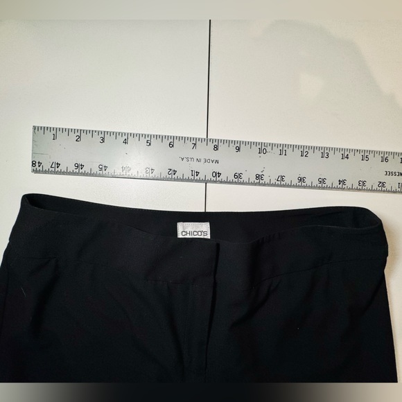 Chico's Black Label Wide Leg Pants Black Size 1/8 MEDIUM Office Career Pants NEW - Picture 9 of 13